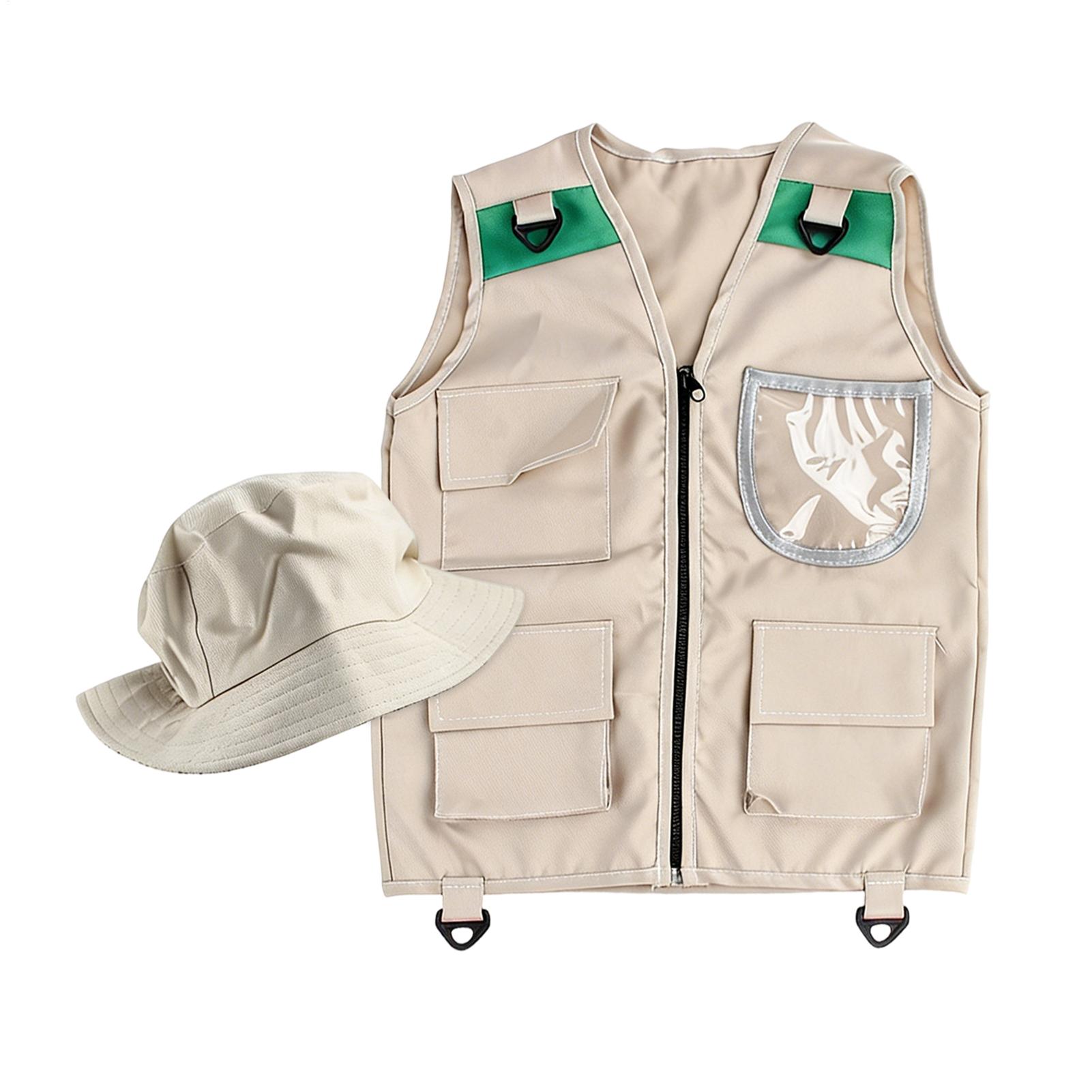 Outdoor Adventure Kit For Kids - Kinderen Explorer Hoed Vest Verkleedspel Cargo