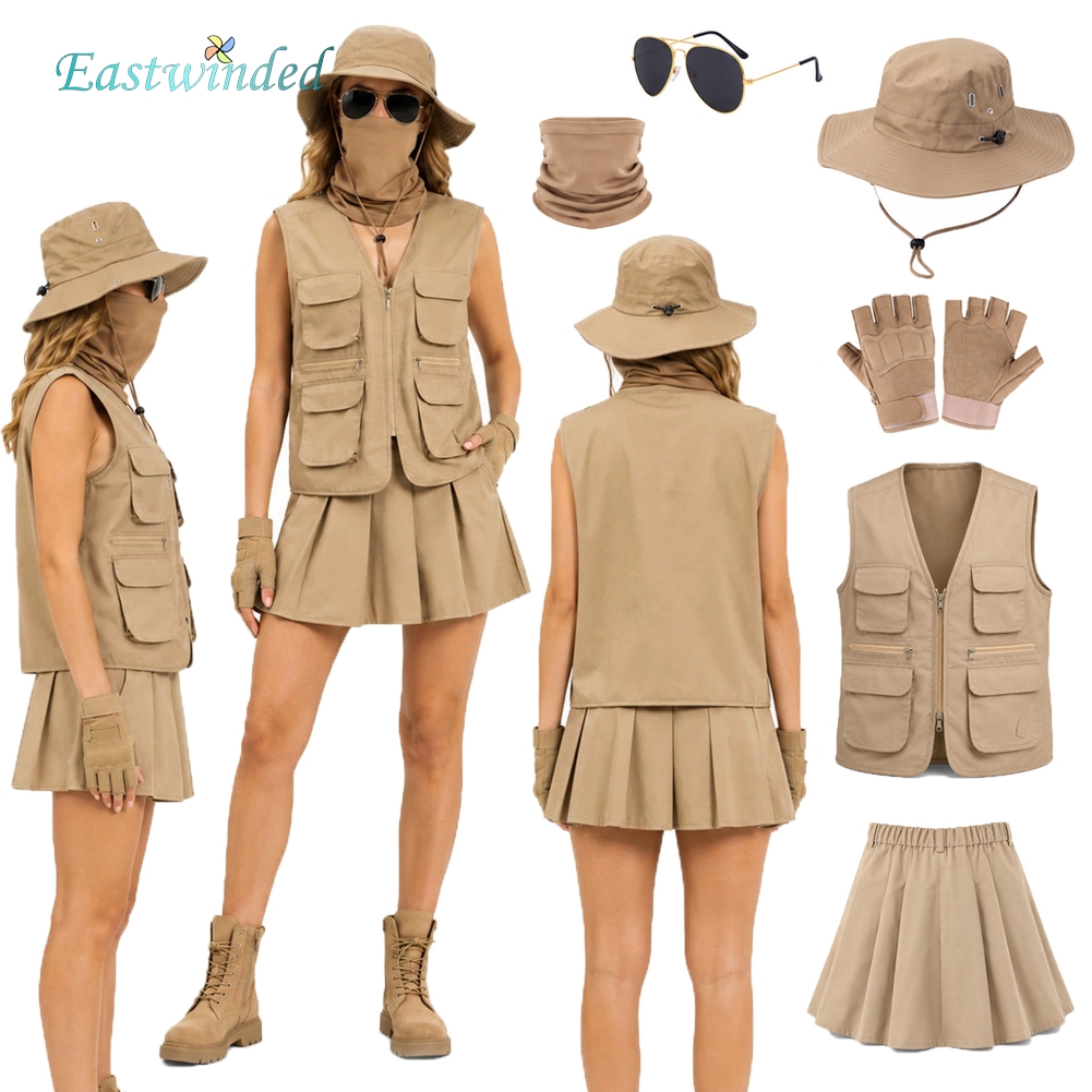 Outdoor Adventure Outfit - Vrouwen Explorer Outdoor Kleding Hoed Handschoenen
