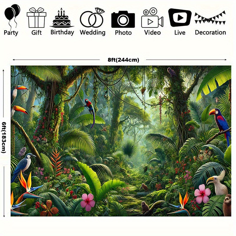 1pc Jungle Avontuur Achtergron - Outdoor Adventure Birthday Party recensie en prijs